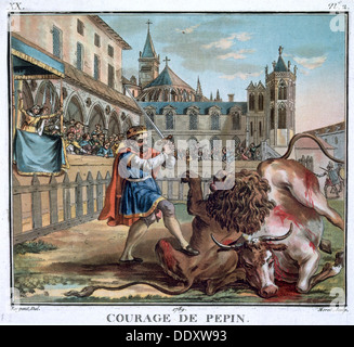 "Il coraggio di Pipino', 1789. Artista: Jean Baptiste Morret Foto Stock