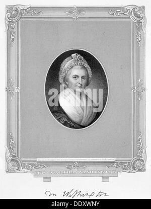 Martha Washington, moglie del Presidente degli Stati Uniti George Washington, (xix secolo). Artista: James Barton Longacre Foto Stock