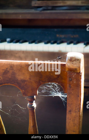 Vecchia tastiera per pianoforte Foto Stock