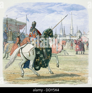 Re Richard II interrompe il duello tra i Duchi di Hereford e Norfolk, 1398 (1864). Artista: James William Edmund Doyle Foto Stock