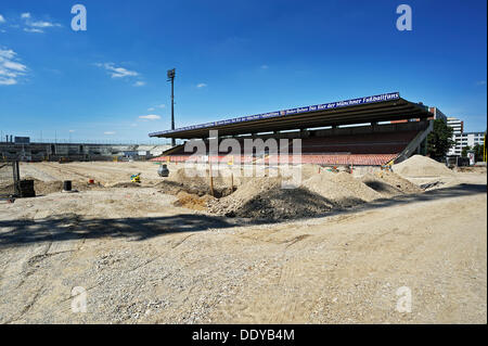 Ricostruzione di Gruenwalder Stadion stadio di Monaco di Baviera Foto Stock