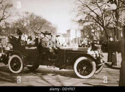 Il presidente statunitense Warren G Harding ritornando dalla sua inaugurazione, Washington DC, Stati Uniti d'America, 4 marzo 1921. Artista: sconosciuto Foto Stock