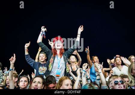 Il pubblico del Festival Brownstock in Essex. Foto Stock