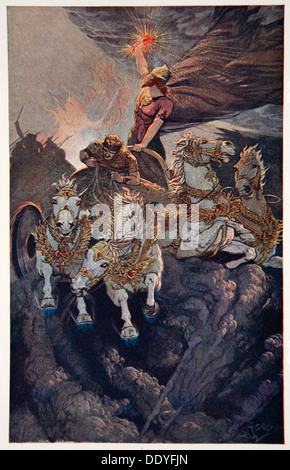 'Merodach espone agli attacchi Tiamat", 1915. Artista: Ernest Wellcousins Foto Stock