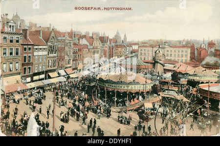 Fiera d'oca, luogo di mercato, Nottingham, Nottinghamshire, 1907. Artista: sconosciuto Foto Stock