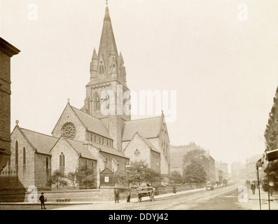 San Barnaba cattedrale, Derby Road, Nottingham, Nottinghamshire, c1870-1880. Artista: sconosciuto Foto Stock