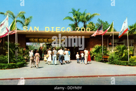 Entrata allo Zoo di San Diego, California, Stati Uniti d'America, 1957. Artista: sconosciuto Foto Stock