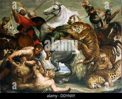 'Tiger, Lion e Leopard Hunt', 1616. Artista: Peter Paul Rubens Foto Stock