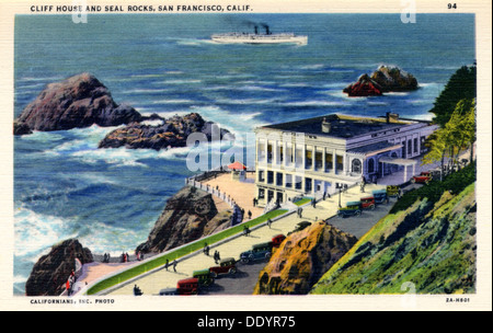 Cliff House e Seal Rocks, San Francisco, California, Stati Uniti d'America, 1932. Artista: sconosciuto Foto Stock