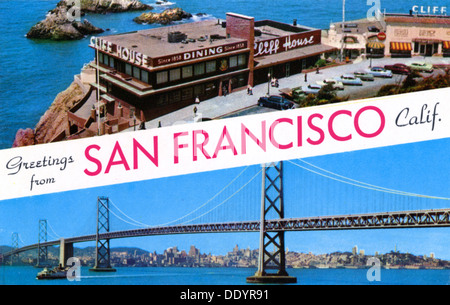 "Saluti da San Francisco, California', cartolina, 1957. Artista: sconosciuto Foto Stock