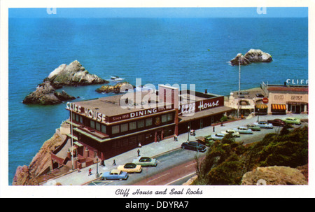 Cliff House e Seal Rocks, San Francisco, California, Stati Uniti d'America, 1957. Artista: sconosciuto Foto Stock