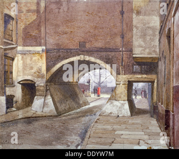 Vista dell'ingresso a Lincoln' s Inn campi in Duke Street, Westminster, Londra, 1883. Artista: John Crowther Foto Stock