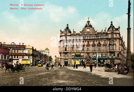 Lubyanka square, Mosca, Russia, C1890-c1905. Artista: Anon Foto Stock