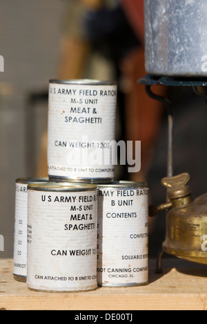U S razioni di campo durante la II Guerra Mondiale Foto Stock