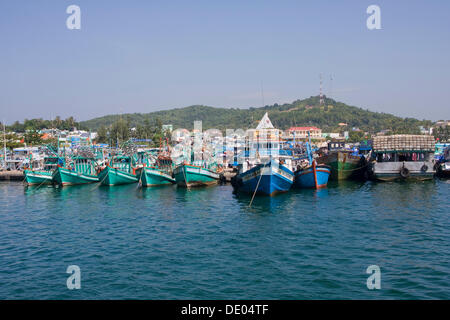 Porto di pesca Cang, un'isola di Phu Quoc, Vietnam Asia Foto Stock