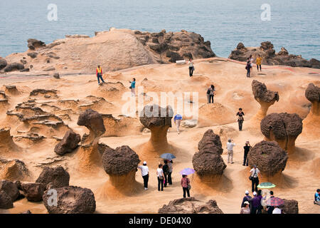 Le formazioni rocciose in Yeliou Parco Nazionale in Taiwan, Cina e Asia Foto Stock