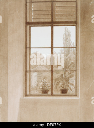 "La finestra che si affaccia su un parco', 1810-1811. Artista: Caspar David Friedrich Foto Stock