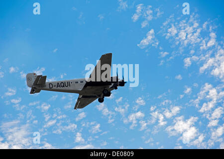 Junkers Ju-52, noto come 'Tante Ju', tedesco per "Zia Ju" nell'aria, ILA Berlin Air Show 2012, Berlin Expo Centre Airport Foto Stock