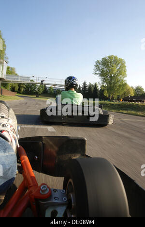 Kart Racing, karting, racetrack, auto racing, velocità, concorrenza, Garching, Hochbrueck, Monaco di Baviera Foto Stock