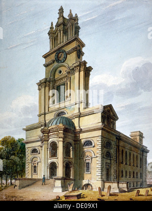 Chiesa di Sant'Anna, Limehouse, Londra, 1811. Artista: John Coney Foto Stock