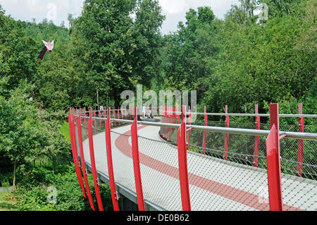 Dragon's bridge Halde Hoheward, miniera di heap, landscape park, Herten, la zona della Ruhr, Renania settentrionale-Vestfalia Foto Stock