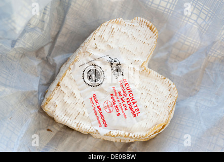 Neufchatel formaggio dalla Normandia Francia Foto Stock