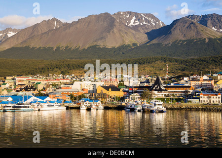 Ushuaia, la città più meridionale in Argentina, il Canale di Beagle, Tierra del Fuego, Argentina, Sud America Foto Stock