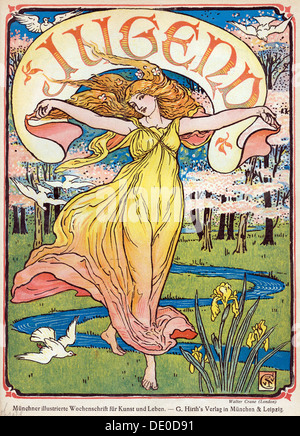 Coperchio del settimanale tedesco art magazine Jugend, 1898. Artista: Walter gru Foto Stock