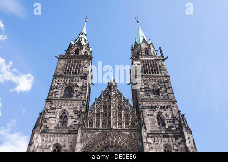 Chiesa Lorenzkirche, Norimberga, Media Franconia, Bavaria Foto Stock