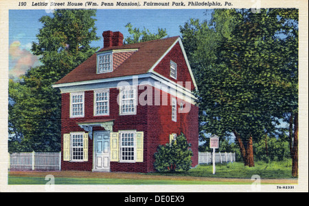 Letitia Street House (William Penn Mansion), Fairmount Park, Philadelphia, Pennsylvania, USA, 1937. Artista: sconosciuto Foto Stock