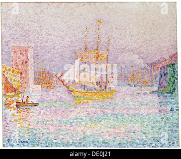 " Il porto di Marsiglia", 1907. Artista: Paul Signac Foto Stock