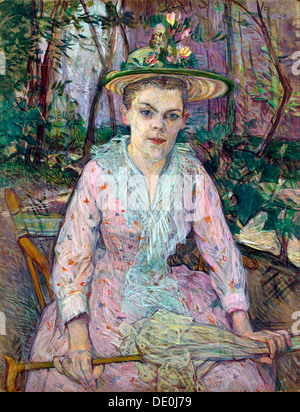 "Donna con un ombrello", 1889. Artista: Henri de Toulouse-Lautrec Foto Stock