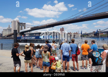 Ponte di Brooklyn Park NYC Foto Stock