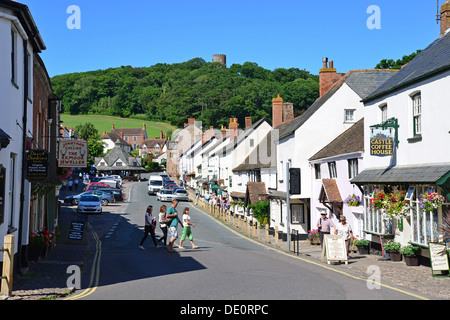 High Street, Dunster, Somerset, Inghilterra, Regno Unito Foto Stock