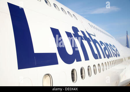 Lufthansa Boeing 747-8io, Berlino Foto Stock