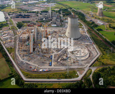 Vista aerea, RWE Power Kraftwerk Westfalen Power Plant, Schmehausen, Hamm, Ruhrgebiet regione Renania settentrionale-Vestfalia Foto Stock