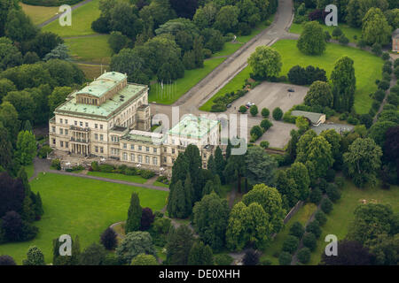 Vista aerea, Villa Huegel, Essen, la zona della Ruhr, Renania settentrionale-Vestfalia Foto Stock