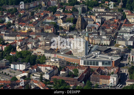 Vista aerea, demolizione di opere per il nuovo centro commerciale, Neue Rathaus-Galerie, Friedrich-Ebert-Platz, Hagen, zona della Ruhr Foto Stock