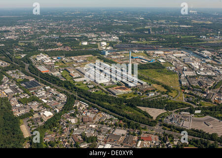 Vista aerea, fonderia di alluminio primario, Econova Industrial Estate, Bergeborbeck, Essen, la zona della Ruhr, Renania settentrionale-Vestfalia Foto Stock