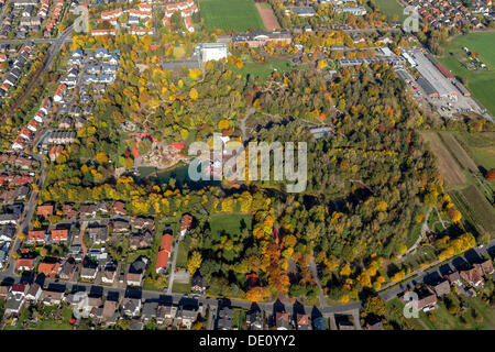 Vista aerea, Maximilianpark, ex Zeche Maximilian miniera di carbone in autunno, Hamm, la zona della Ruhr, Renania settentrionale-Vestfalia Foto Stock