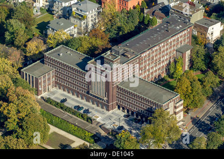 Vista aerea, consiglio comunale edificio, Municipio, Oberhausen, la zona della Ruhr, Renania settentrionale-Vestfalia Foto Stock