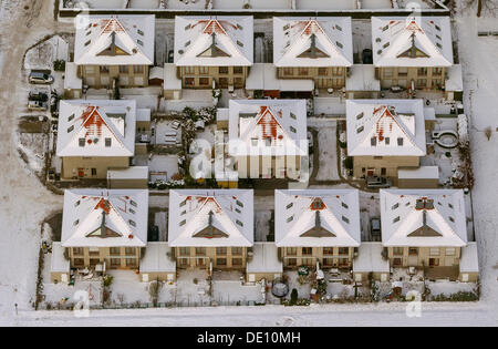 Vista aerea, semi-detached alloggiamento, tenuta residenziale di Florenzer Weg Foto Stock