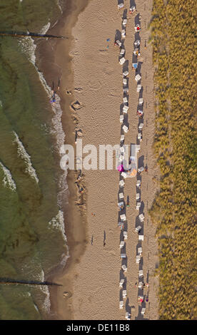 Vista aerea, Mar Baltico spiaggia di Rainbow Beach, Rainbow Beach Camping Foto Stock