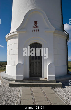 Ingresso al faro di Nørre Lyngvig, Hvide Sande, nello Jutland, Danimarca, Europa Foto Stock