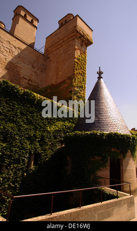 La torre del Palazzo Reale di Navarra di kings di Olite (Navarra, Spagna) Foto Stock