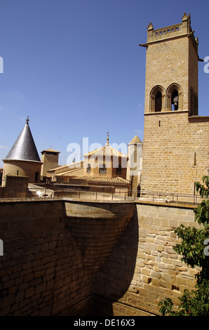 La torre del Palazzo Reale di Navarra di kings di Olite (Navarra, Spagna) Foto Stock