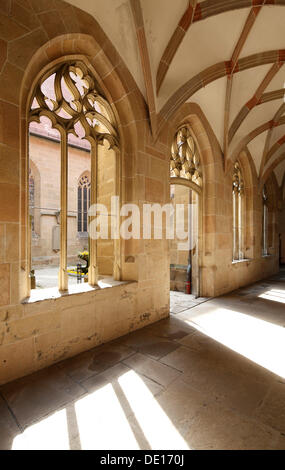 Chiostro della Chiesa Collegiata di San Pietro e Paolo, Oehringen, Hohenlohe, Baden-Wuerttemberg Foto Stock