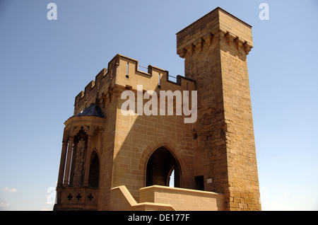 La torre del Palazzo Reale di Navarra di kings di Olite (Navarra, Spagna) Foto Stock