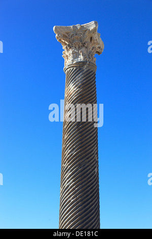 Cipro, Kourion, assiro Ku-ri-ho, antica greca, latina, curio, storico antico sito archeologico, rovine, colonna Foto Stock