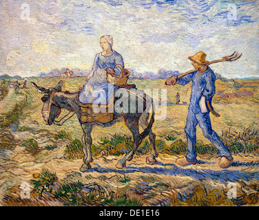 'Mattina: andando a lavorare", 1890. Artista: Vincent van Gogh Foto Stock